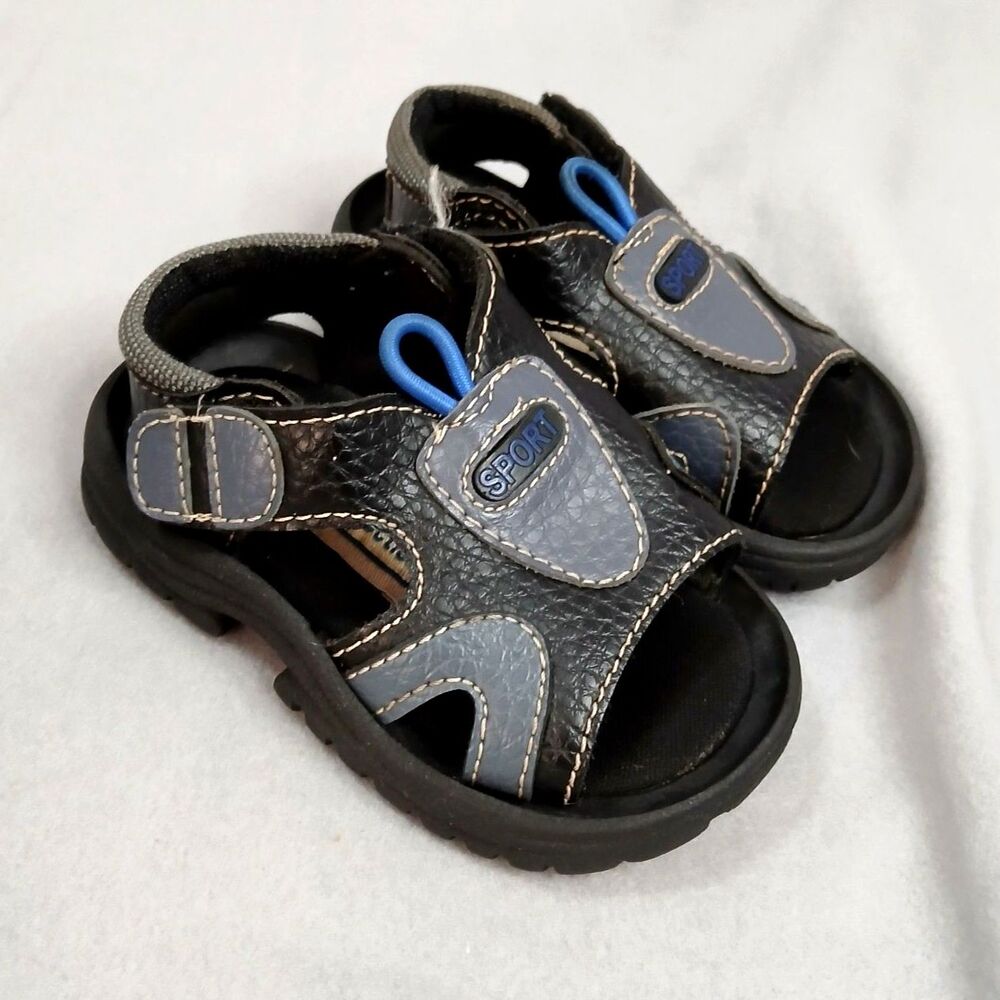 Kid Connection Toddler Sandals Open Toe Shoe Adjustable Casual Baby Boys sz: 3